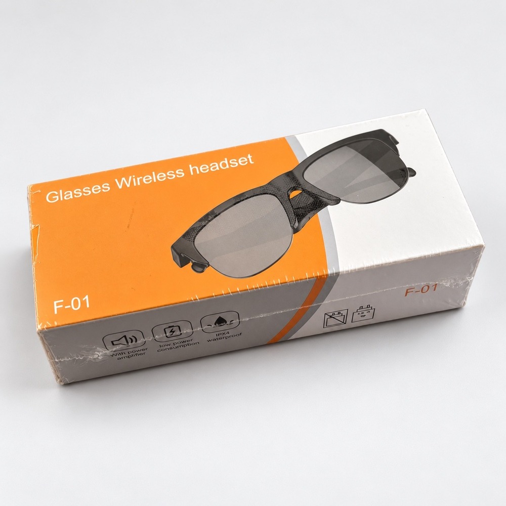 F-01 Wireless Smart Glasses Bluetooth Headset V5.3 IPX4 Waterproof Black